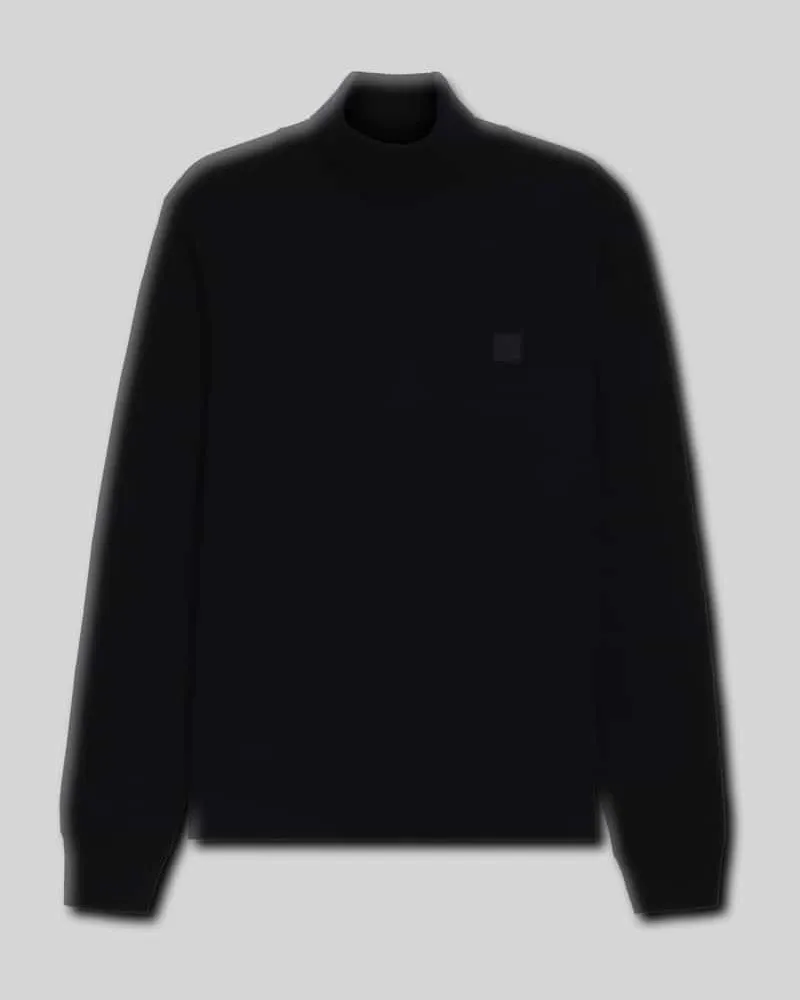 HUGO BOSS Regular Fit Rollkragenpullover aus Baumwoll-Kaschmir-Mix Modell 'AKIRO_S Dunkelblau