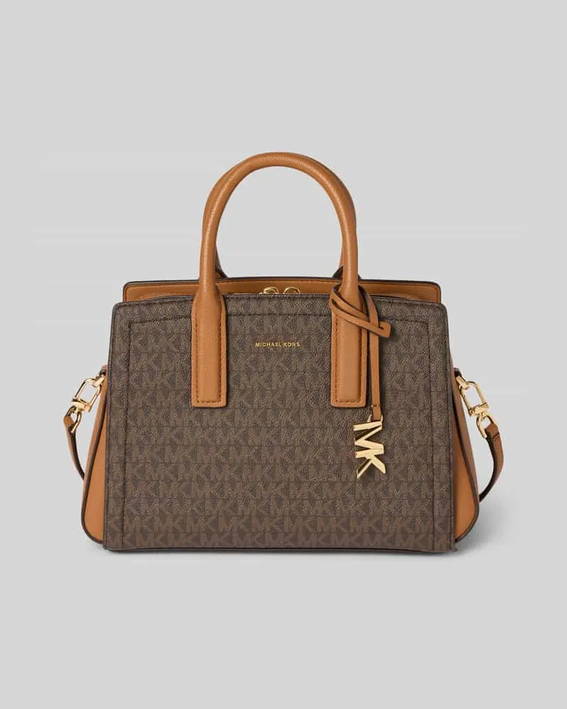 Michael Kors Handtasche mit Label-Applikation Modell 'LAILA Dunkelbraun