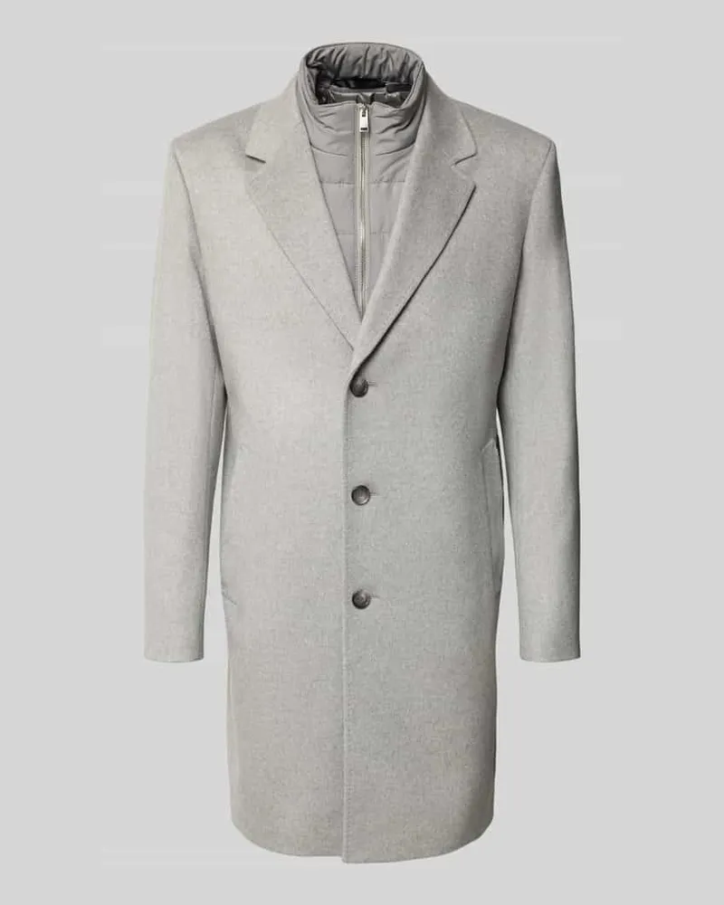 HUGO BOSS Mantel aus Wolle Kaschmir mit Westeneinsatz Silber