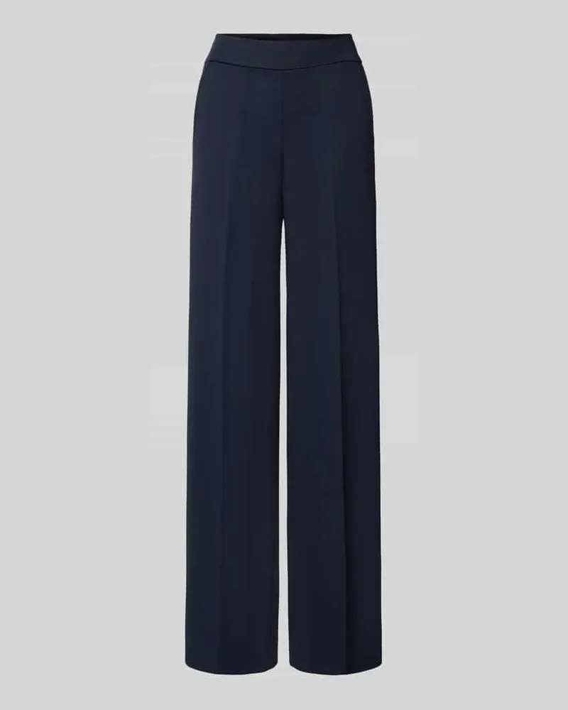 More & More Straight Fit Hose aus Viskose-Mix mit Bügelfalten Dunkelblau