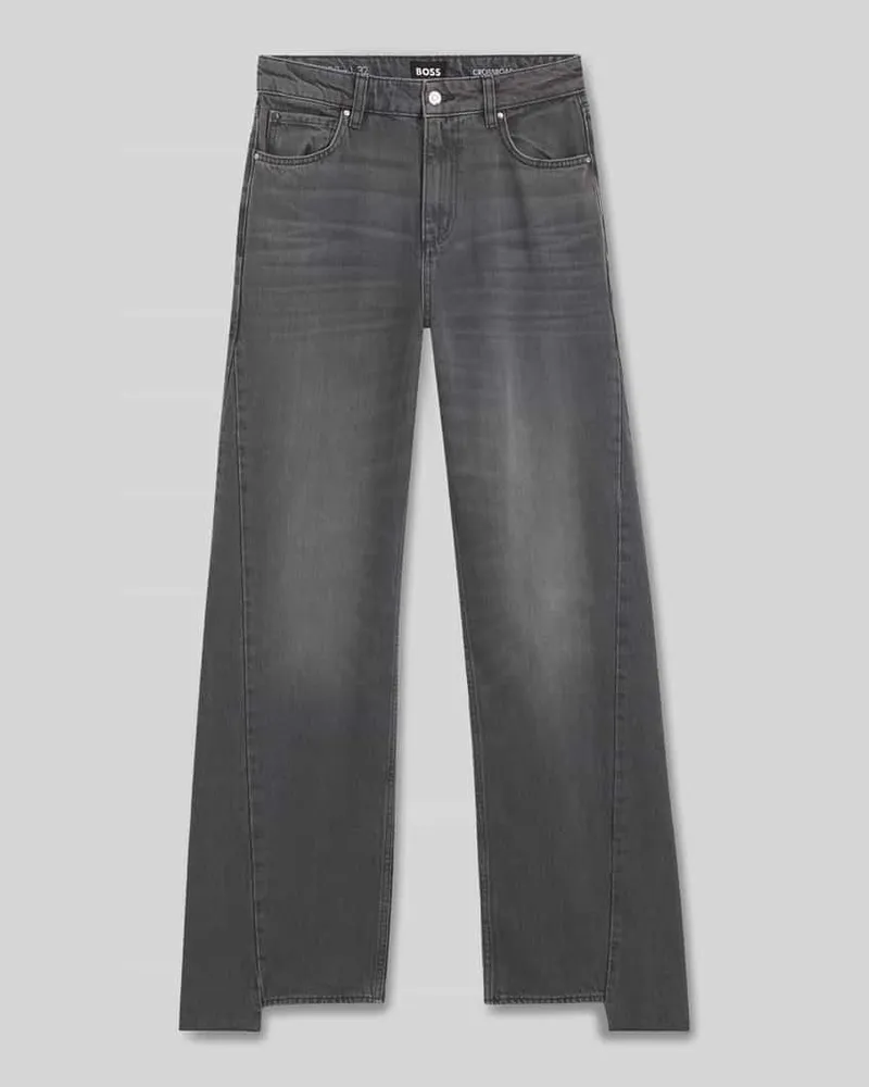 HUGO BOSS Wide Leg Boyfriend Jeans aus Baumwoll-Lyocell-Mix Hellgrau