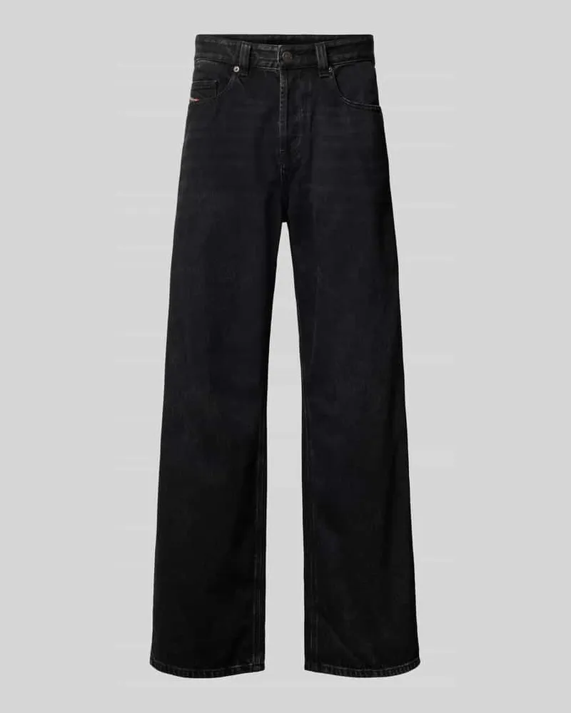 Diesel Low Waist Baggy Jeans mit Label-Patch Anthrazit