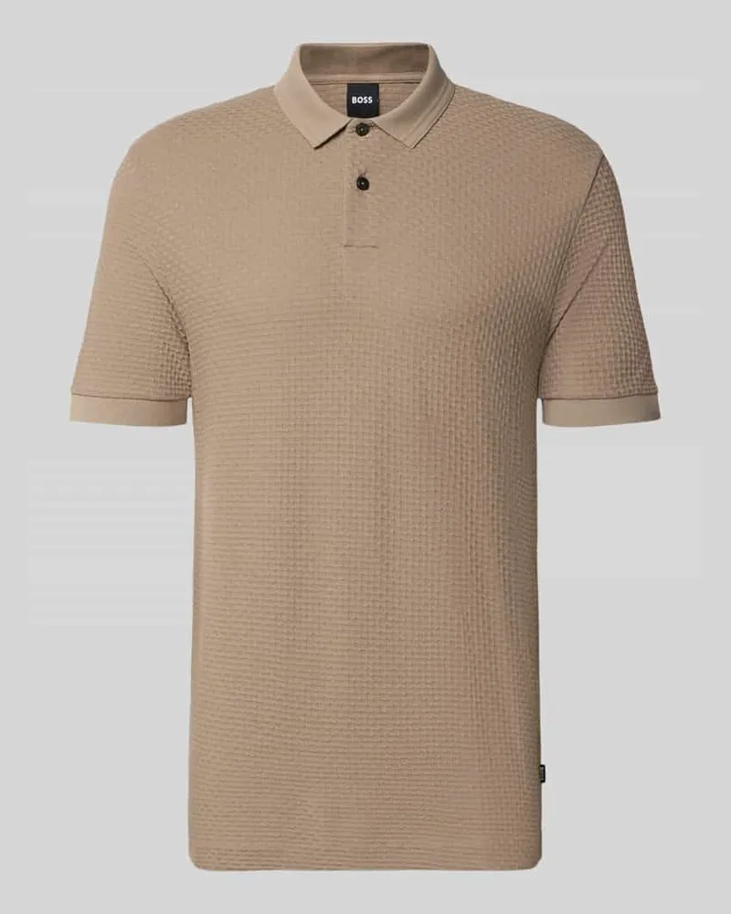 HUGO BOSS Regular Fit Poloshirt aus reiner Baumwolle Modell 'Parlay 82 Taupe