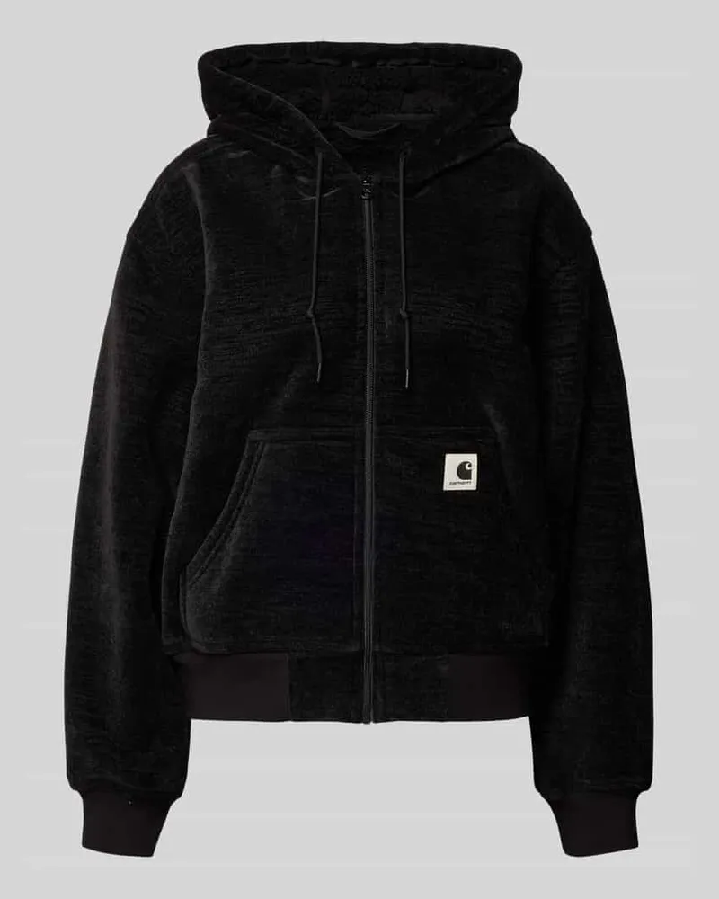Carhartt WIP Sweatjacke mit Reißverschluss und Känguru-Tasche Black