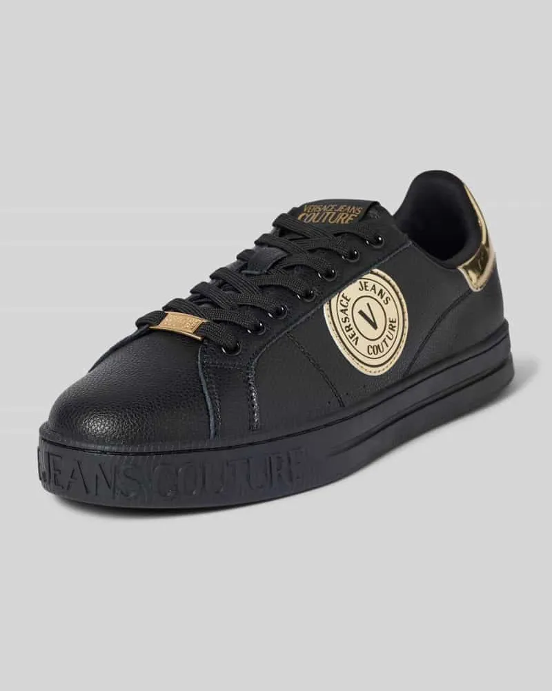 Versace Jeans Ledersneaker mit Label-Details Modell 'FONDO COURT Black