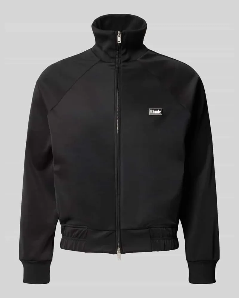 RHUDE Sweatjacke mit Logo-Patch Modell 'MADERA Black
