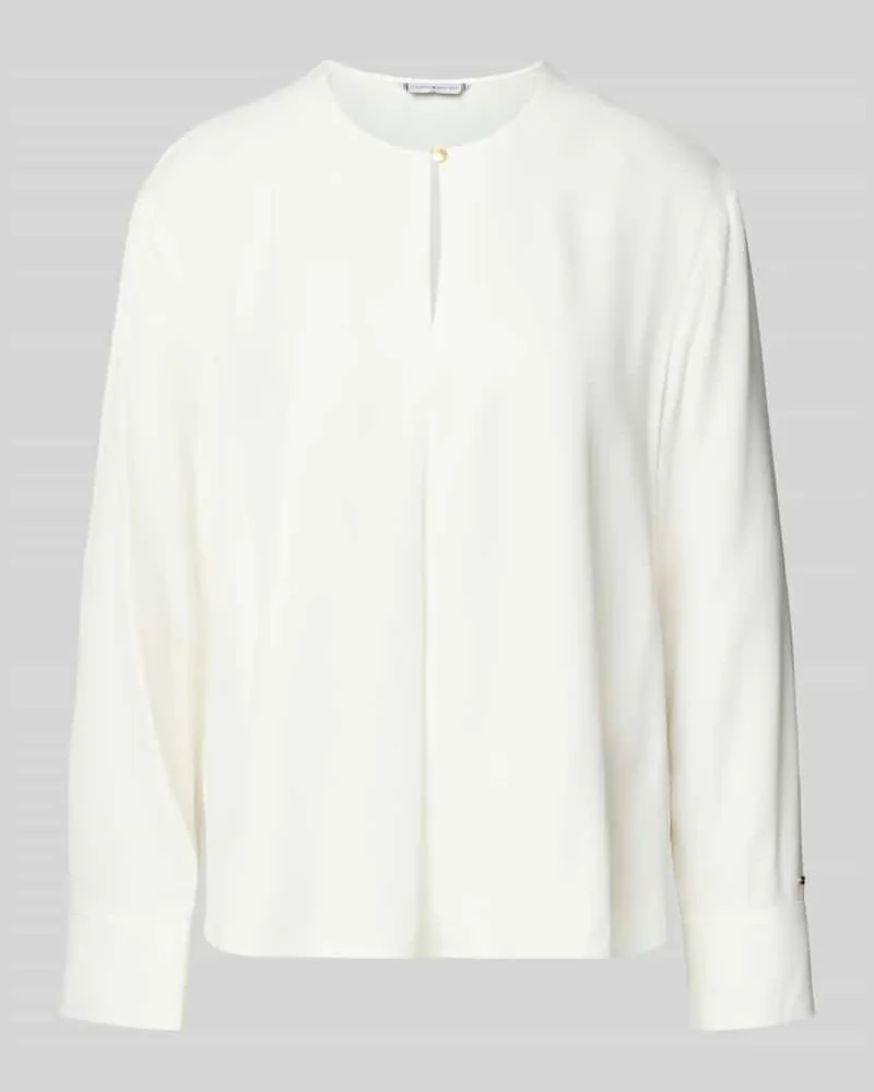 Tommy Hilfiger Relaxed Fit Langarmbluse aus reiner Viskose Ecru