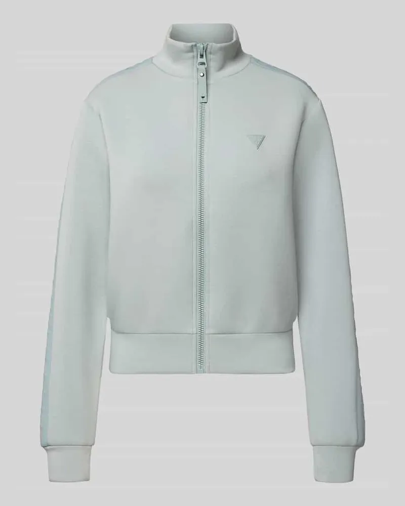 Guess Sweatjacke mit Label-Applikation Modell 'NEW ALLIE Mittelgrau