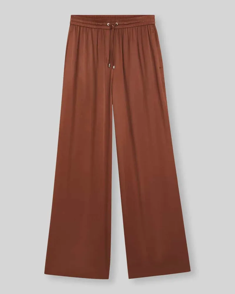 HUGO BOSS Weite Hose aus reiner Viskose Modell 'Tavati 2 Cognac