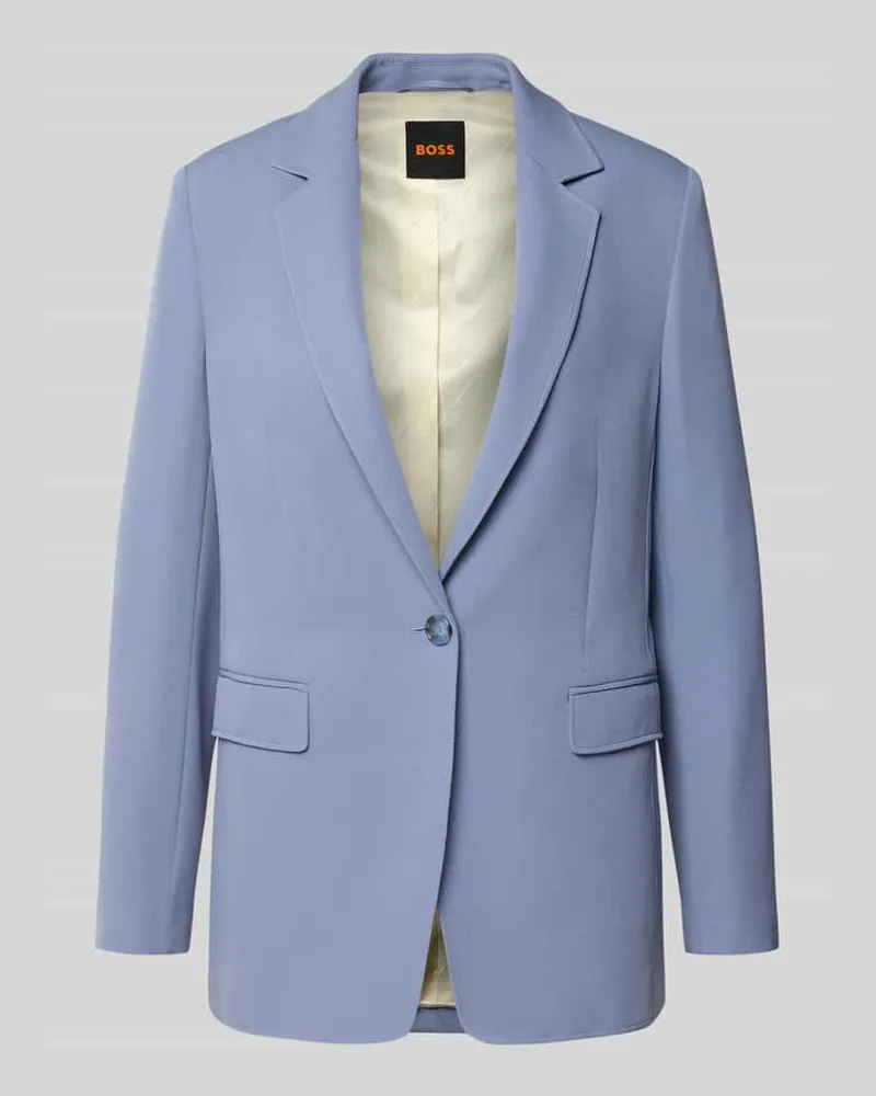 HUGO BOSS Taillierter Longblazer mit Reverskragen Modell 'JABLA3 Rauchblau