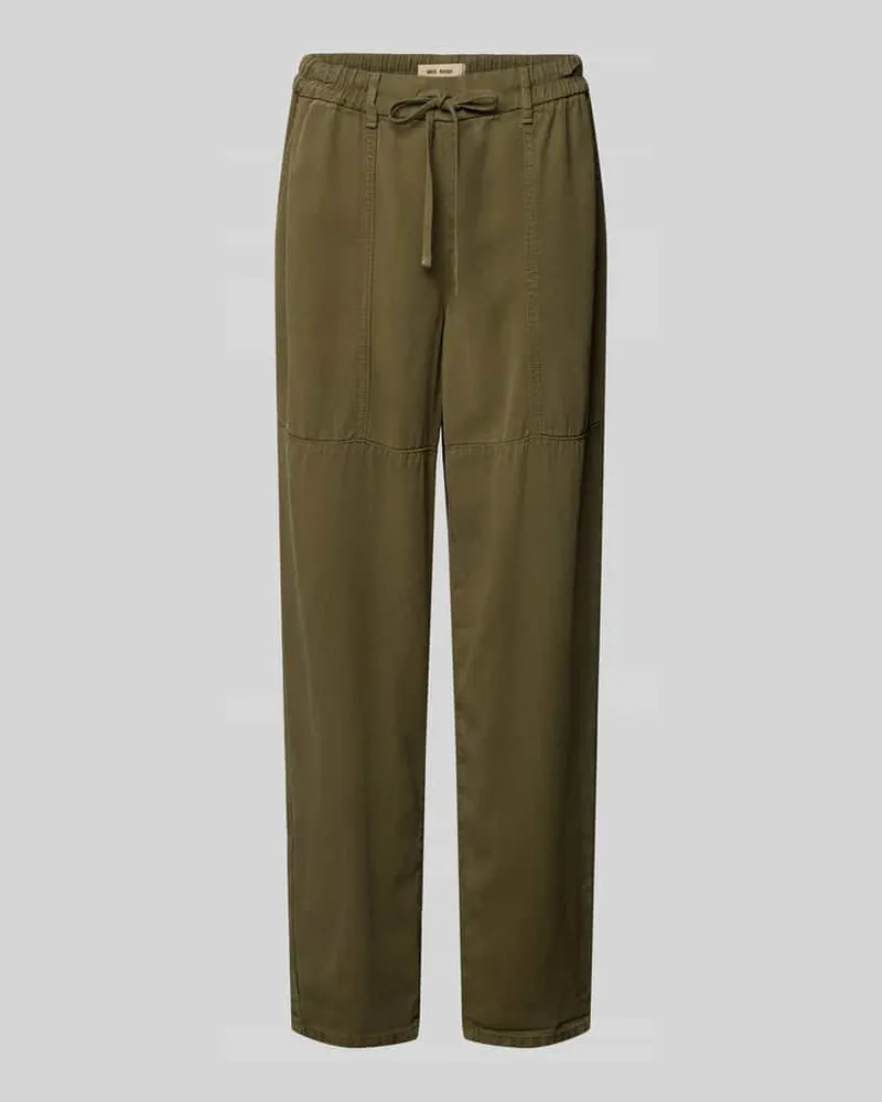 Mos Mosh Straight Fit Stoffhose aus reinem Lyocell Modell 'Maison Oliv