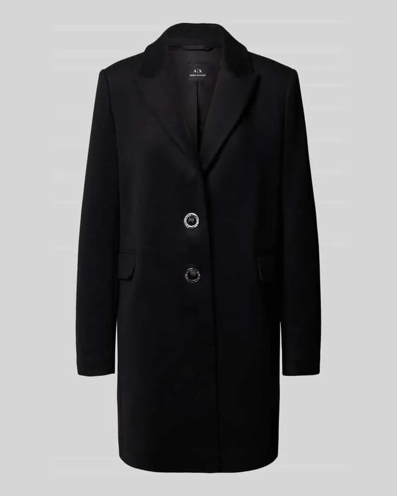 Armani Exchange Wollmantel mit Reverskragen Black