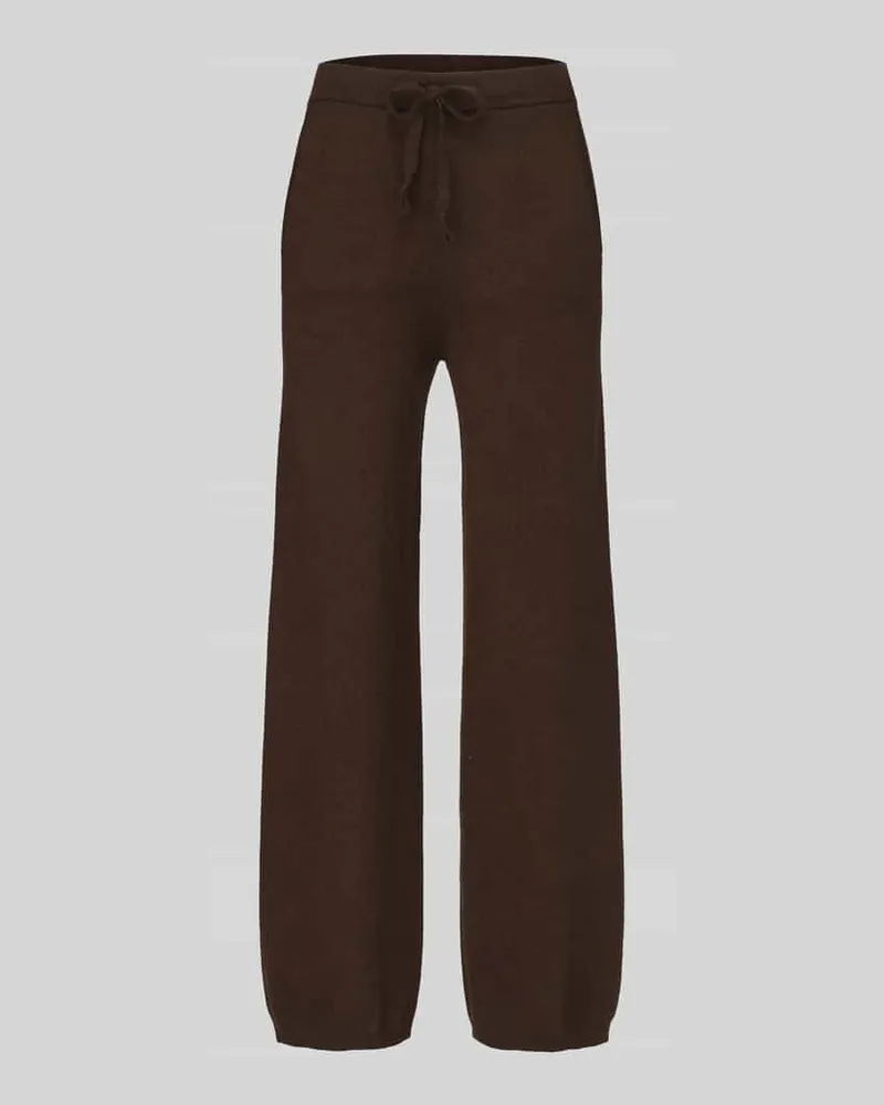 JAKE*S Regular Fit Weite Hose aus reinem Kaschmmir Schoko