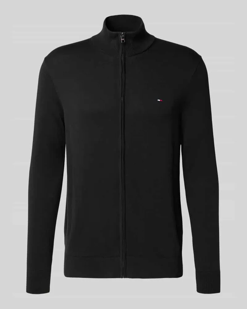 Tommy Hilfiger Regular Fit Strickjacke aus reiner Baumwolle Black