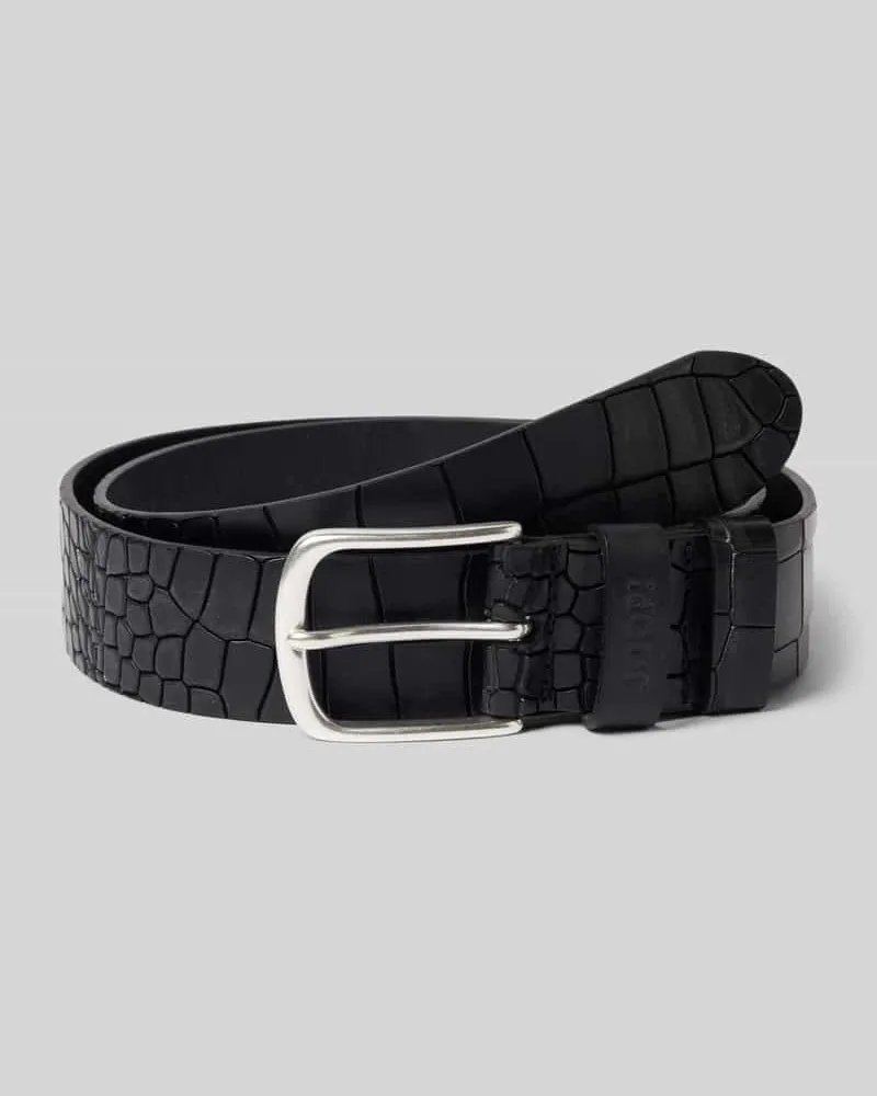 JOOP! Gürtel aus echtem Leder mit Krokodil-Optik Black