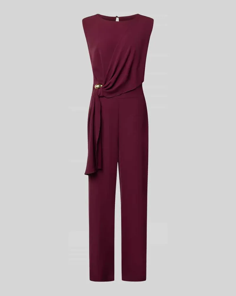 Rinascimento Regular Fit Jumpsuit mit Zierbesatz Bordeaux