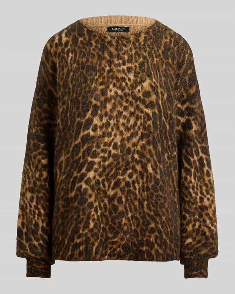 Ralph Lauren Pullover aus Mohair mit weichem Flauschstrick Mittelbraun