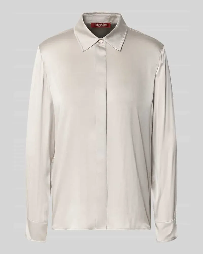 Max Mara Regular Fit Langarmbluse aus Seiden-Mix Modell 'XERO Silber