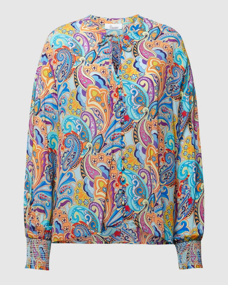 Princess goes Hollywood Hemdbluse aus reiner Viskose mit Paisley-Muster Blau