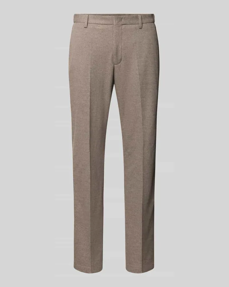 Pierre Cardin Fein strukturierte Hose mit Gesäßtaschen Modell 'Rick Hellbraun