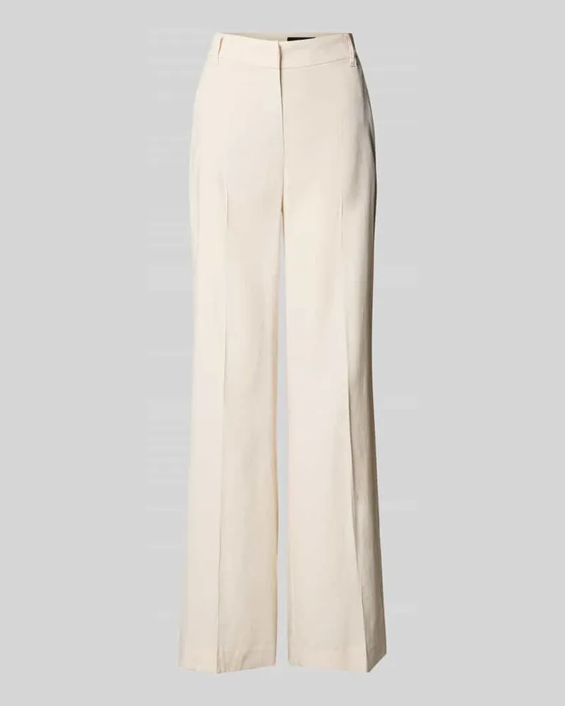 Marc Cain Wide Fit High Waist Stoffhose aus Leinen-Mix mit Viskose-Anteil Sand