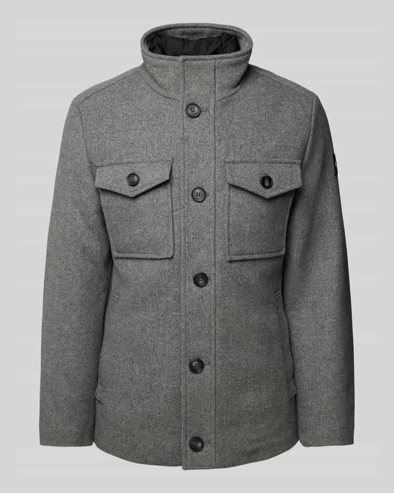 Tom Tailor Regular Fit Jacke mit Wolle Hellgrau