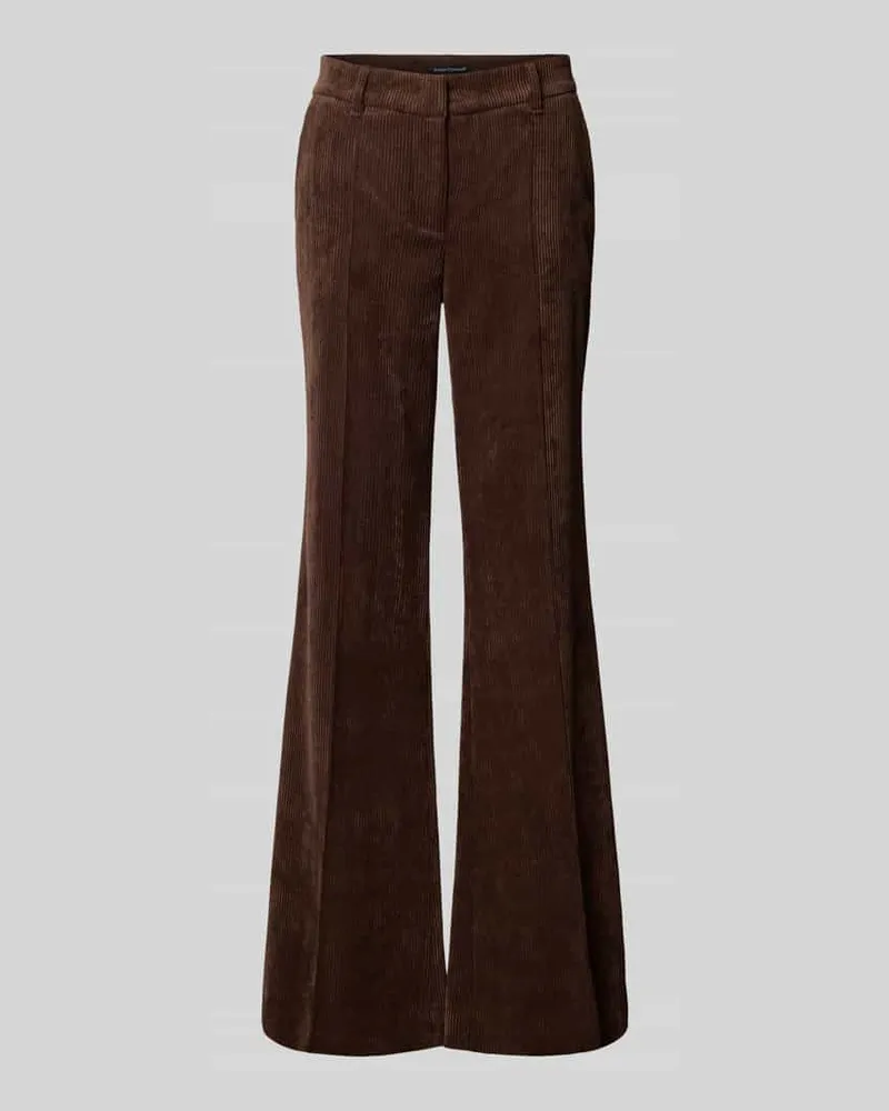 Luisa Cerano Wide Leg Hose mit Strukturmuster Dunkelbraun