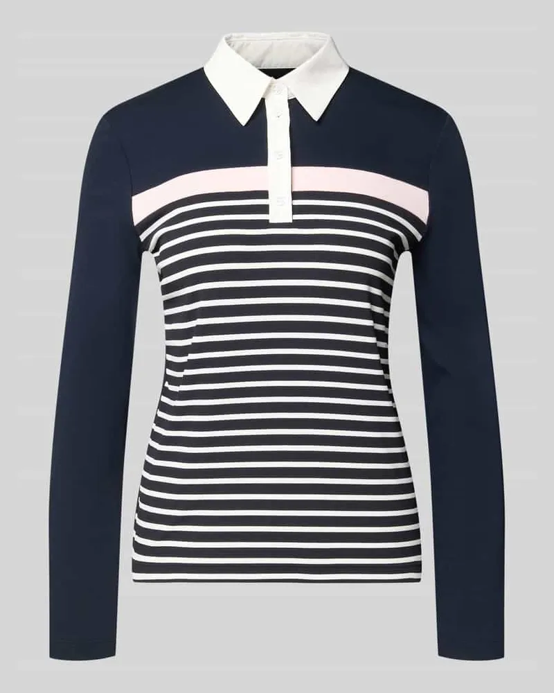 Marc Cain Slim Fit Poloshirt aus Baumwoll-Mix Marine