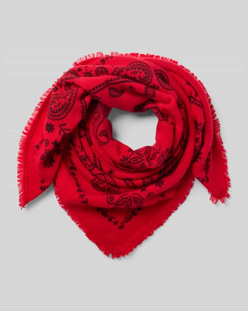 Smith & Soul Schal aus Woll-Kaschmir-Mix mit Paisley-Muster Hellrot