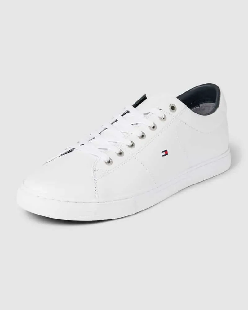Tommy Hilfiger Sneaker aus Leder mit Label-Detail Modell 'ESSENTIAL Weiss