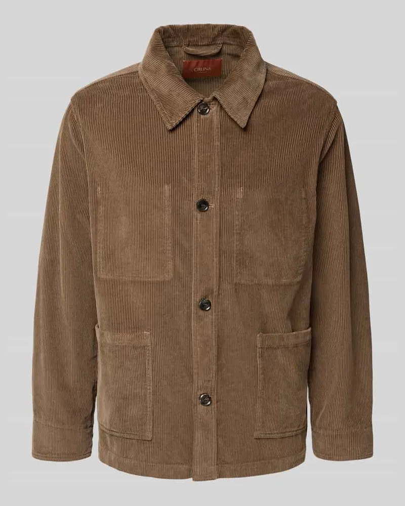 CRUNA Regular Fit Hemdjacke aus Cord Modell 'St.Honoré Taupe