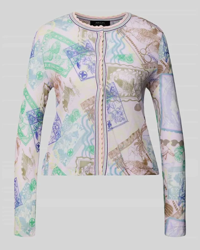 Marc Cain Strickjacke im Allover-Look mit Rundhalsausschnitt Rose