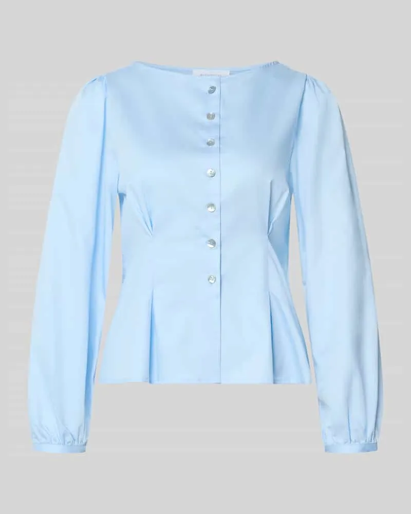 Rich&Royal Bluse aus reiner Baumwolle mit Knopfleiste Hellblau