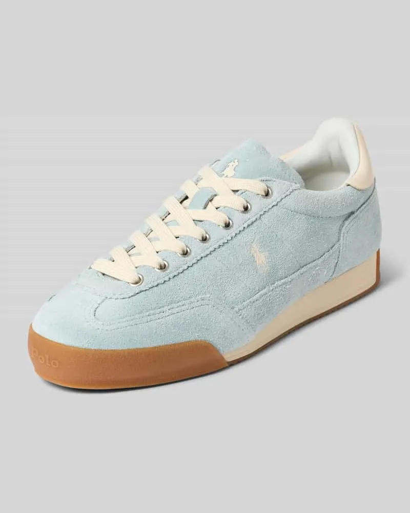 Ralph Lauren Sneaker aus echtem Rindsleder Hellblau