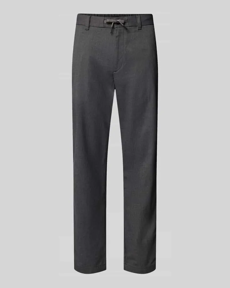 HUGO BOSS Regular Fit Stoffhose mit elastischem Bund Anthrazit