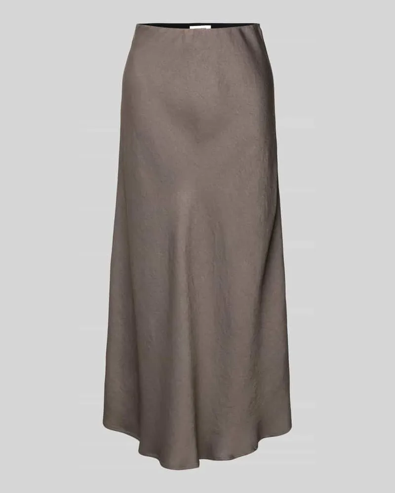 Drykorn Midirock aus Satin mit elastischem Bund Modell 'URA Schlamm