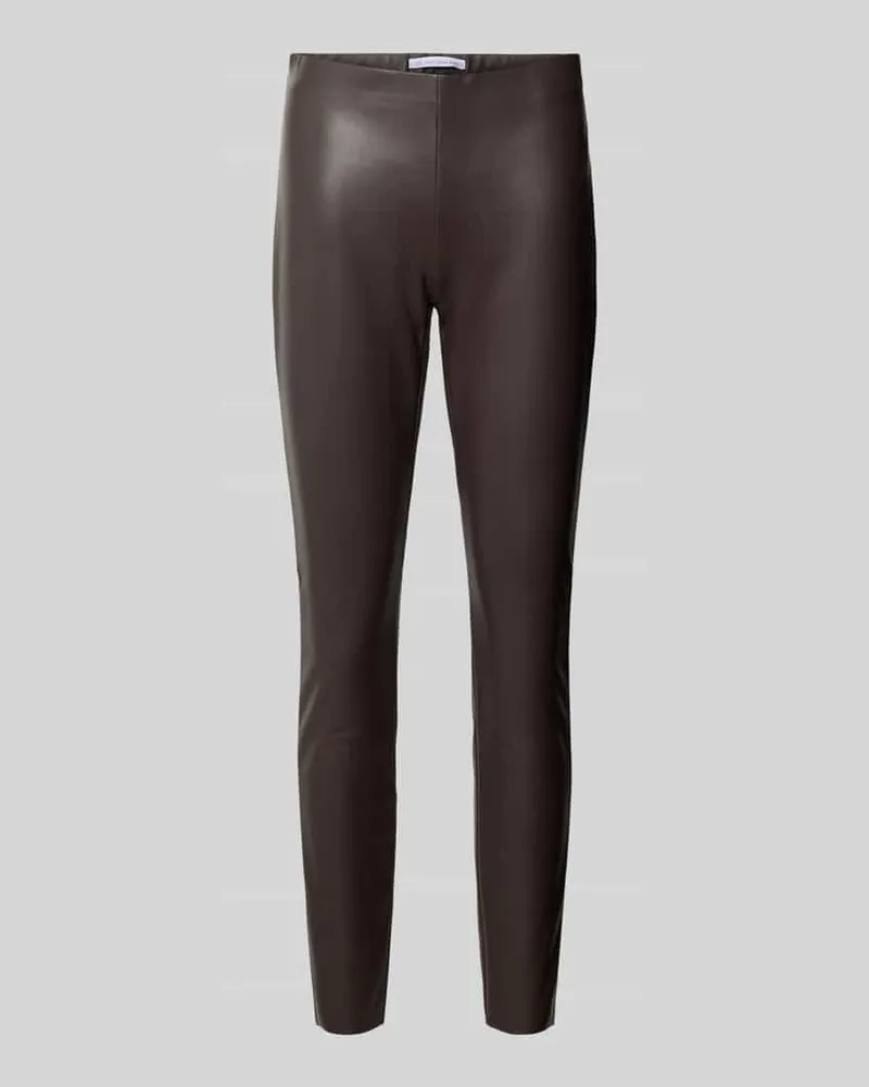 RAFFAELLO ROSSI  Skinny Fit Hose in Leder-Optik Modell 'RESA Dunkelbraun