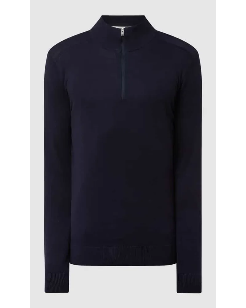 Selected Homme Strickpullover mit Stehkragen Marine