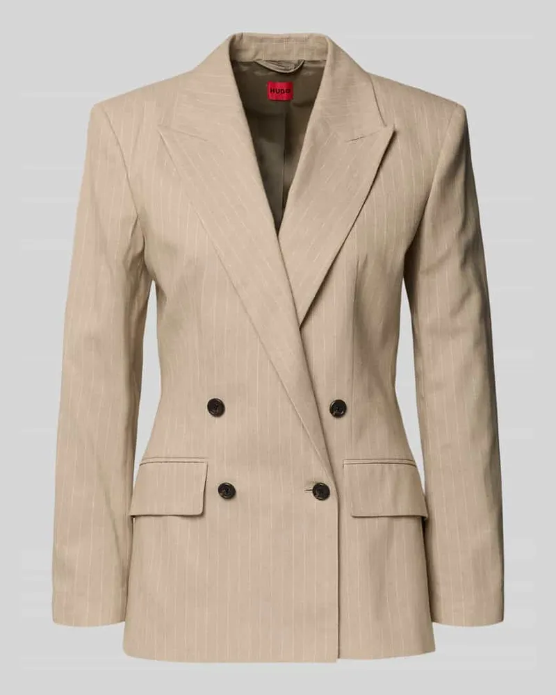 HUGO BOSS Regular Fit Longblazer aus Baumwoll-Mix Modell 'AZENIA Sand