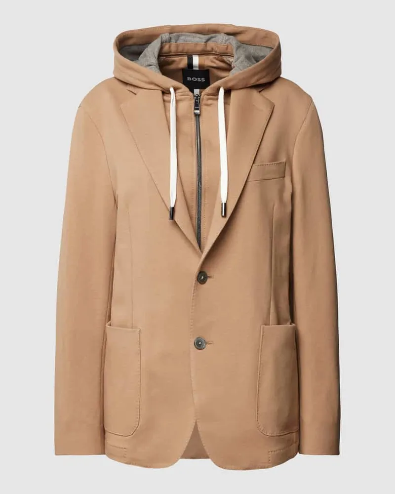 HUGO BOSS Sakko mit eingenähter Sweatjacke Beige
