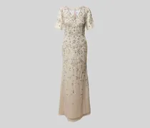 Abendkleid mit Pailletten- und Ziersteinbesatz
