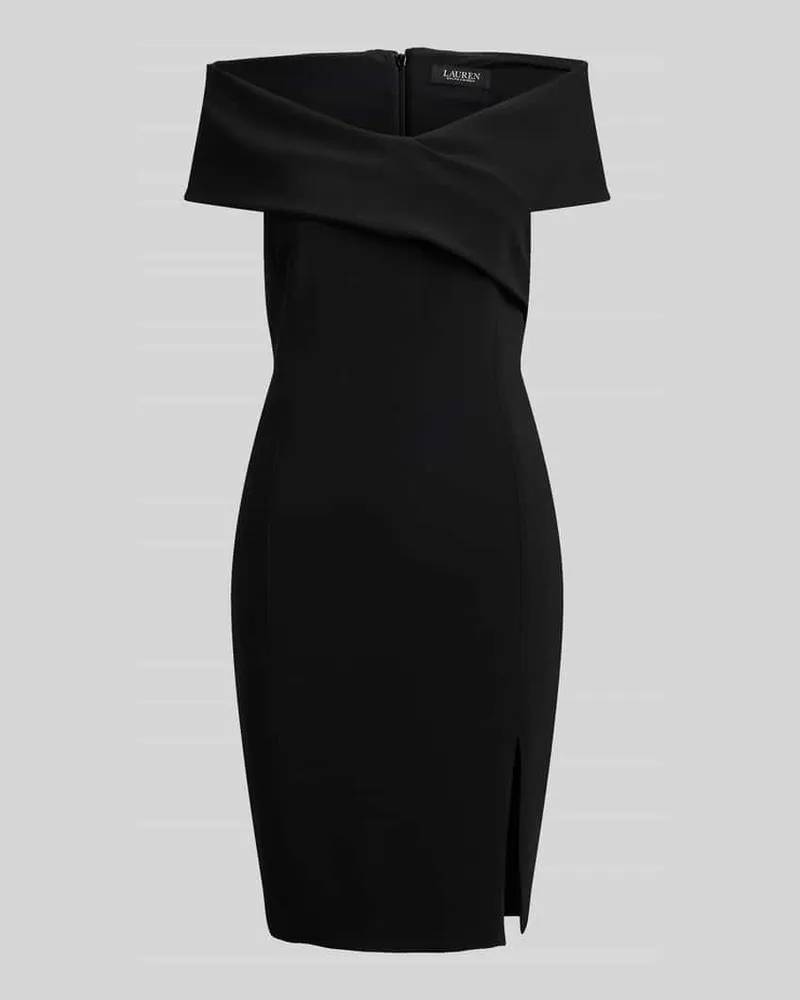 Ralph Lauren Figurbetontes Cocktailkleid mit Carmen-Ausschnitt Black