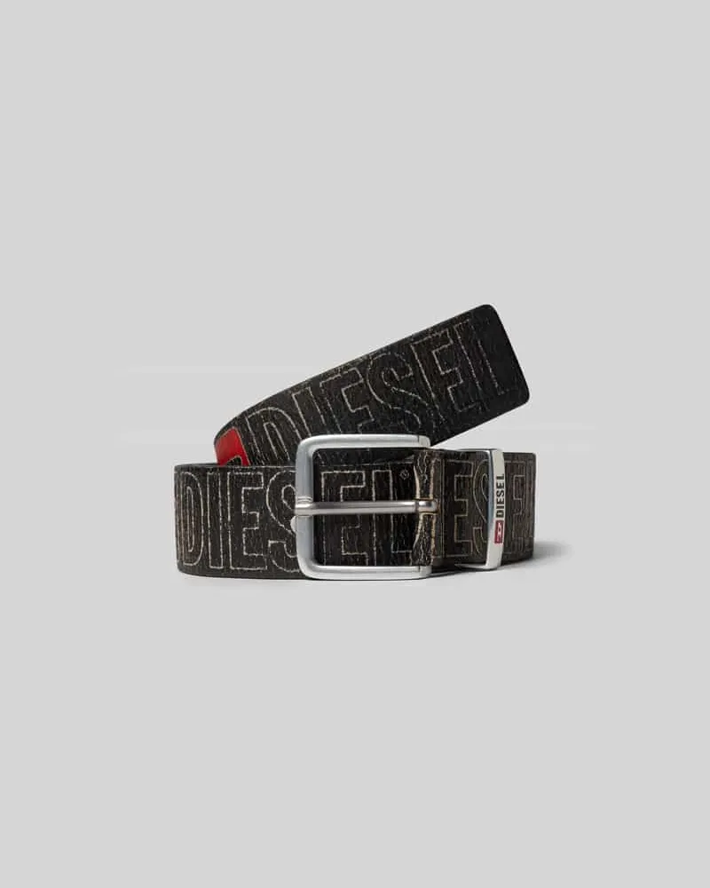 Diesel Gürtel mit Logo-Print Black
