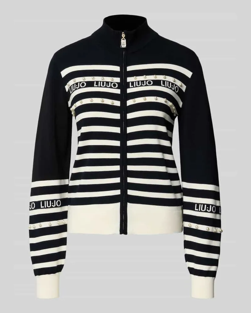 Liu Jo Regular Fit Jacke aus Viskose-Mix in Strick-Optik Black