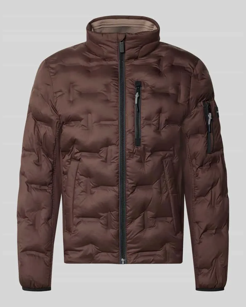 Tom Tailor Regular Fit Bomberjacke mit reflektierenden Details Dunkelbraun