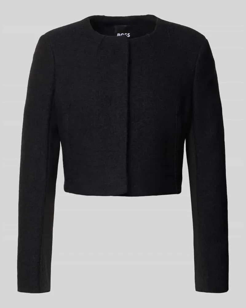 HUGO BOSS Boxy Fit Kurzblazer aus reiner Schurwolle Modell 'JICENA Black