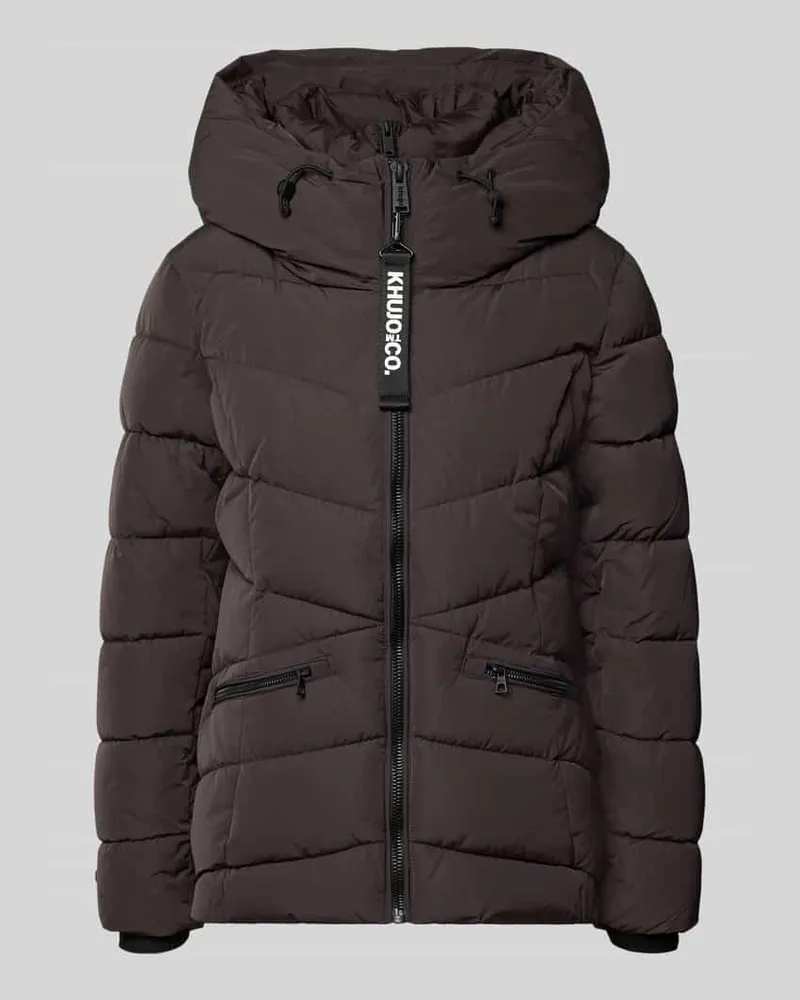 khujo Steppjacke mit Kapuze und Label-Detail Modell 'HERSCH2 Pflaume