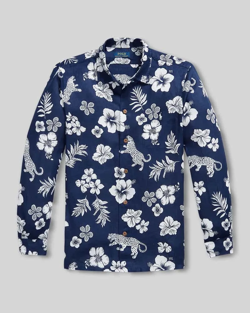 Ralph Lauren Regular Fit Freizeithemd aus reinem Leinen Dunkelblau