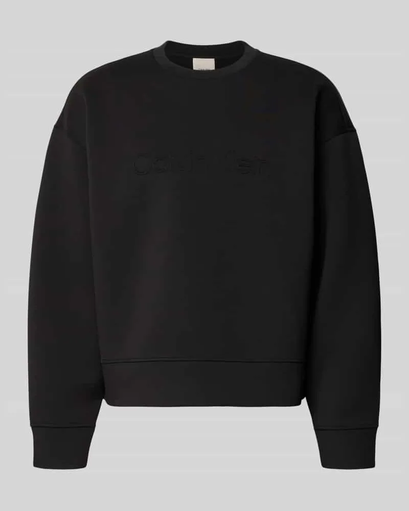 Calvin Klein Sweatshirt mit Rundhalsausschnitt und Logo Black