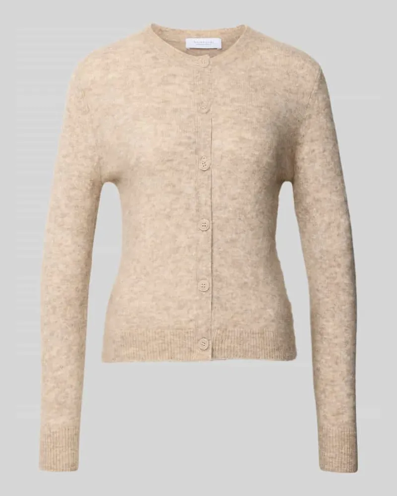 Rich&Royal Strickjacke mit Rundhalsausschnitt und Knopfleiste Beige
